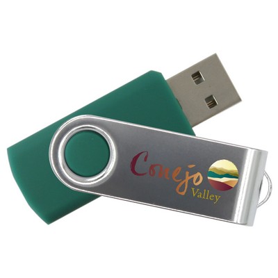 iClick® Silver Swivel USB Flash Drive 4GB